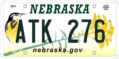 NE license plate ATK276