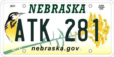 NE license plate ATK281