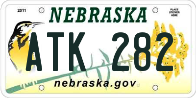 NE license plate ATK282