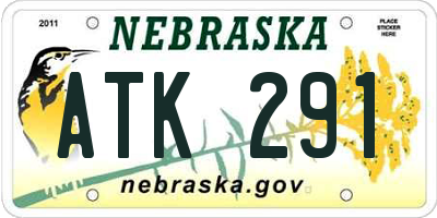 NE license plate ATK291