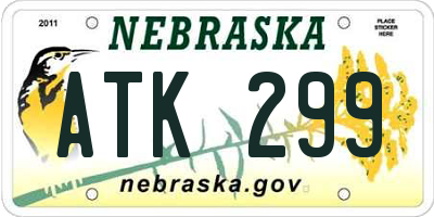 NE license plate ATK299