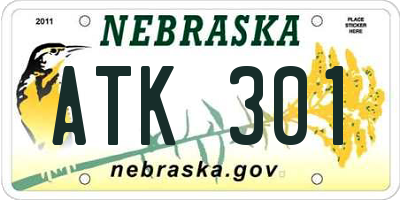 NE license plate ATK301