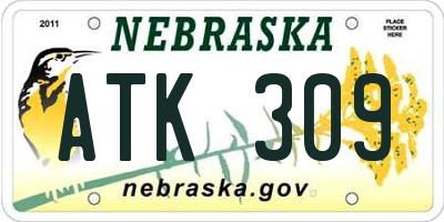 NE license plate ATK309