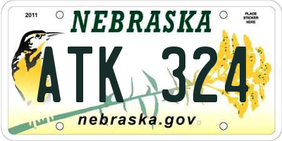 NE license plate ATK324