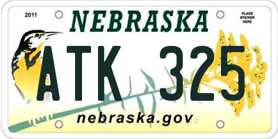 NE license plate ATK325