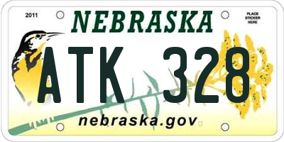 NE license plate ATK328