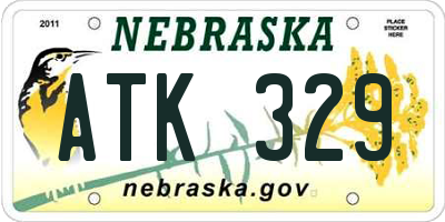 NE license plate ATK329