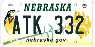 NE license plate ATK332