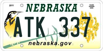 NE license plate ATK337