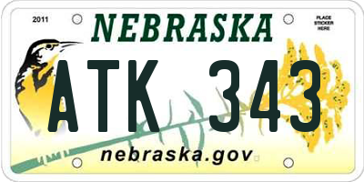NE license plate ATK343