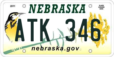 NE license plate ATK346