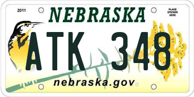 NE license plate ATK348