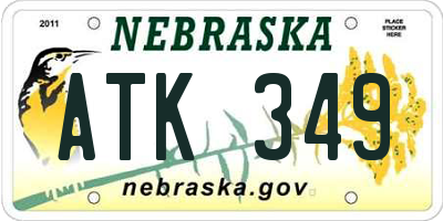 NE license plate ATK349