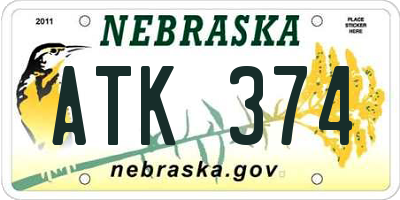 NE license plate ATK374