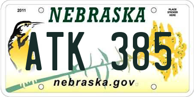 NE license plate ATK385