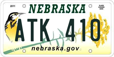 NE license plate ATK410