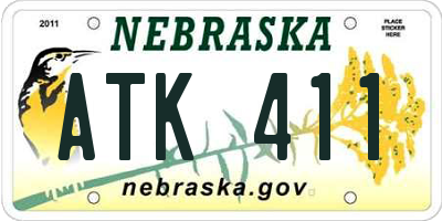NE license plate ATK411