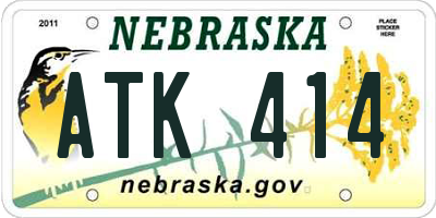 NE license plate ATK414