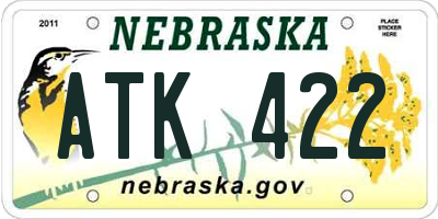 NE license plate ATK422