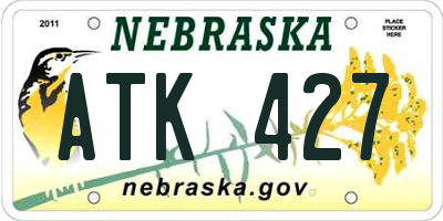 NE license plate ATK427