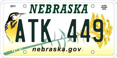 NE license plate ATK449