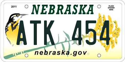 NE license plate ATK454