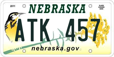NE license plate ATK457