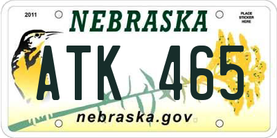 NE license plate ATK465