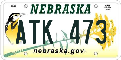 NE license plate ATK473