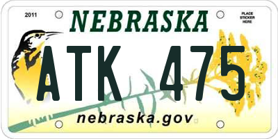 NE license plate ATK475