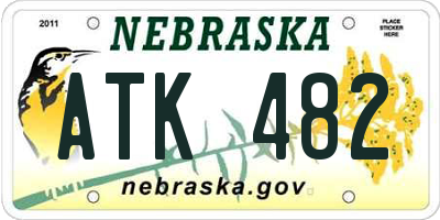 NE license plate ATK482