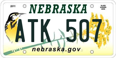 NE license plate ATK507