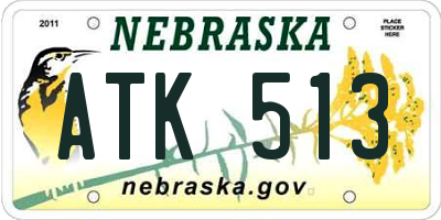NE license plate ATK513