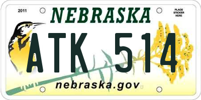 NE license plate ATK514