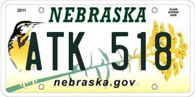 NE license plate ATK518