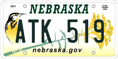 NE license plate ATK519