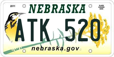NE license plate ATK520