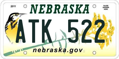 NE license plate ATK522