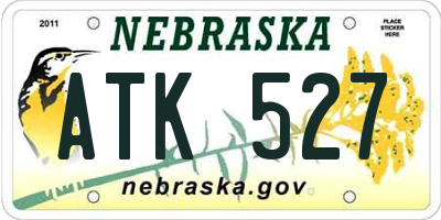NE license plate ATK527
