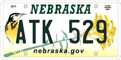 NE license plate ATK529