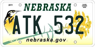 NE license plate ATK532