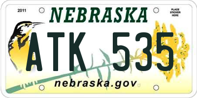NE license plate ATK535