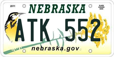 NE license plate ATK552