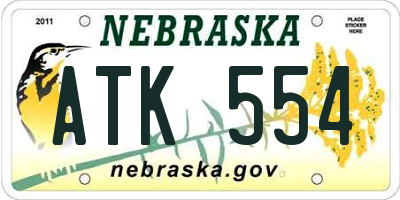 NE license plate ATK554