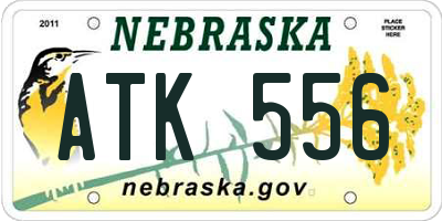 NE license plate ATK556