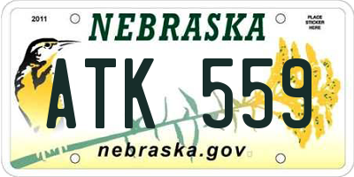 NE license plate ATK559