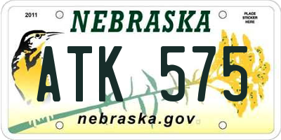 NE license plate ATK575