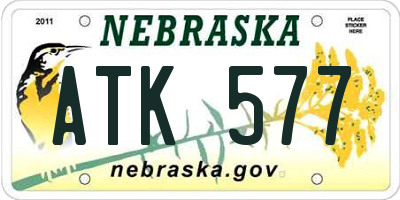 NE license plate ATK577