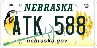 NE license plate ATK588