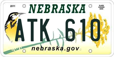 NE license plate ATK610
